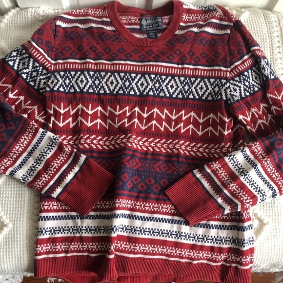 American Rag 100% Cotton Long Sleeve Crew Neck Holiday Sweater Size Large - Picture 1 of 7